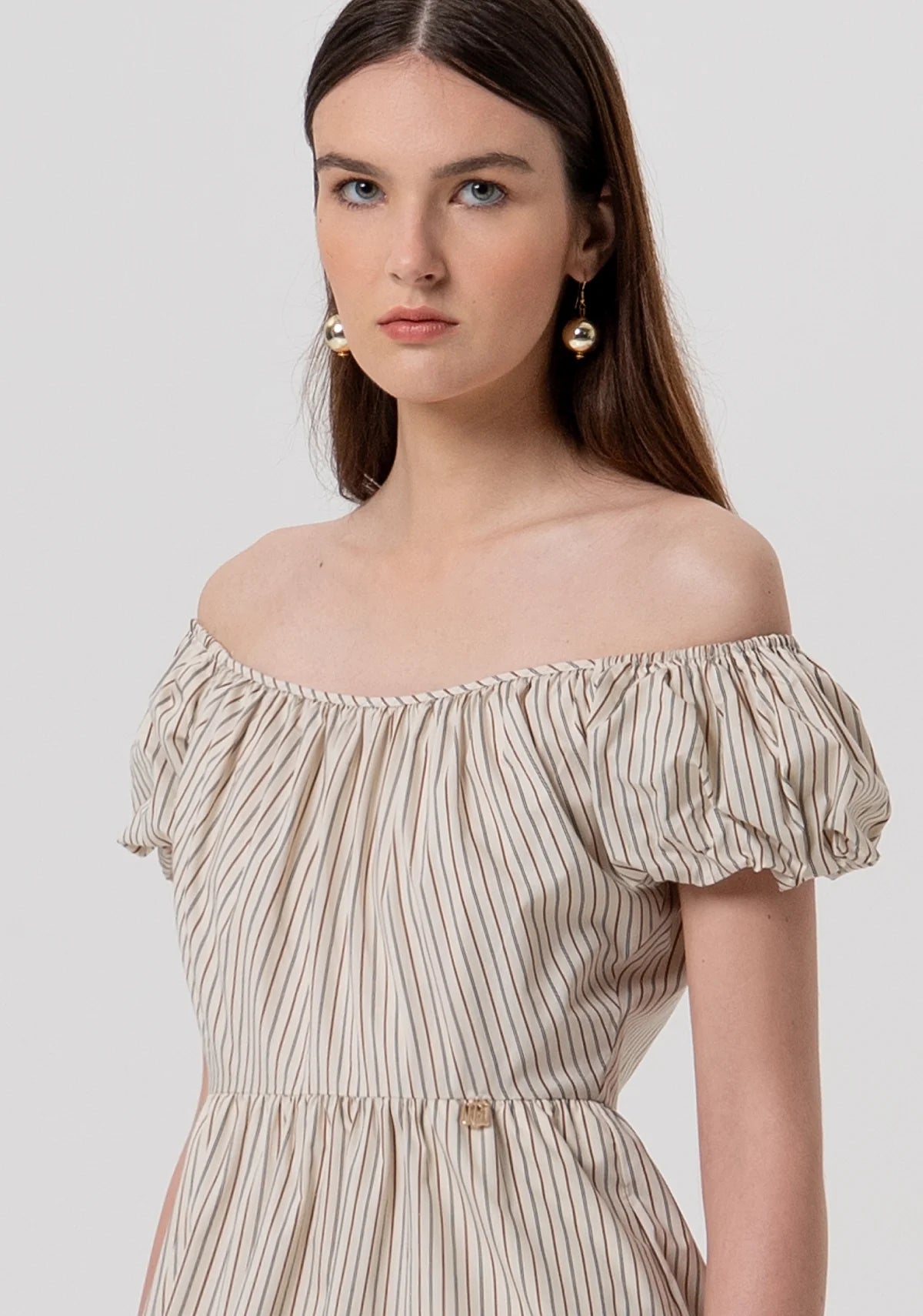 Vestido longo listrado FRACOMINA