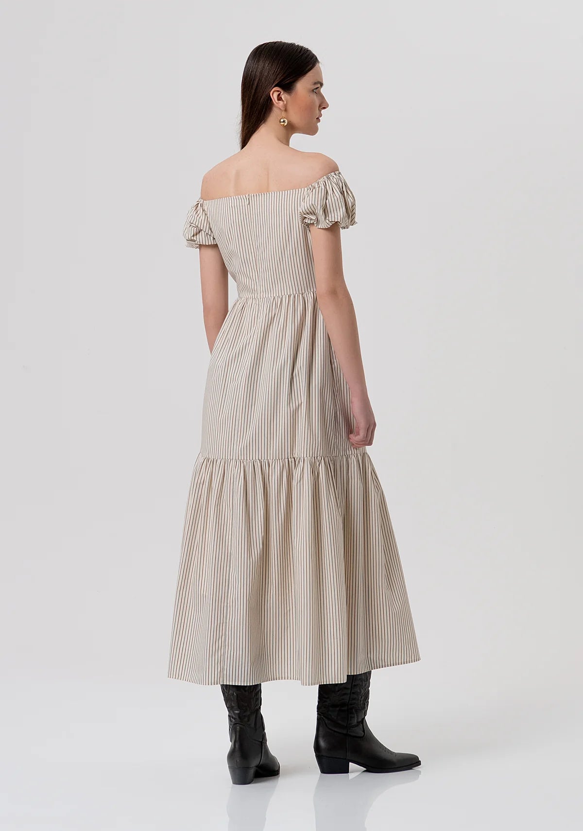 Vestido longo listrado FRACOMINA