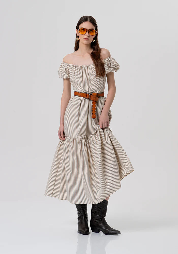 Vestido longo listrado FRACOMINA