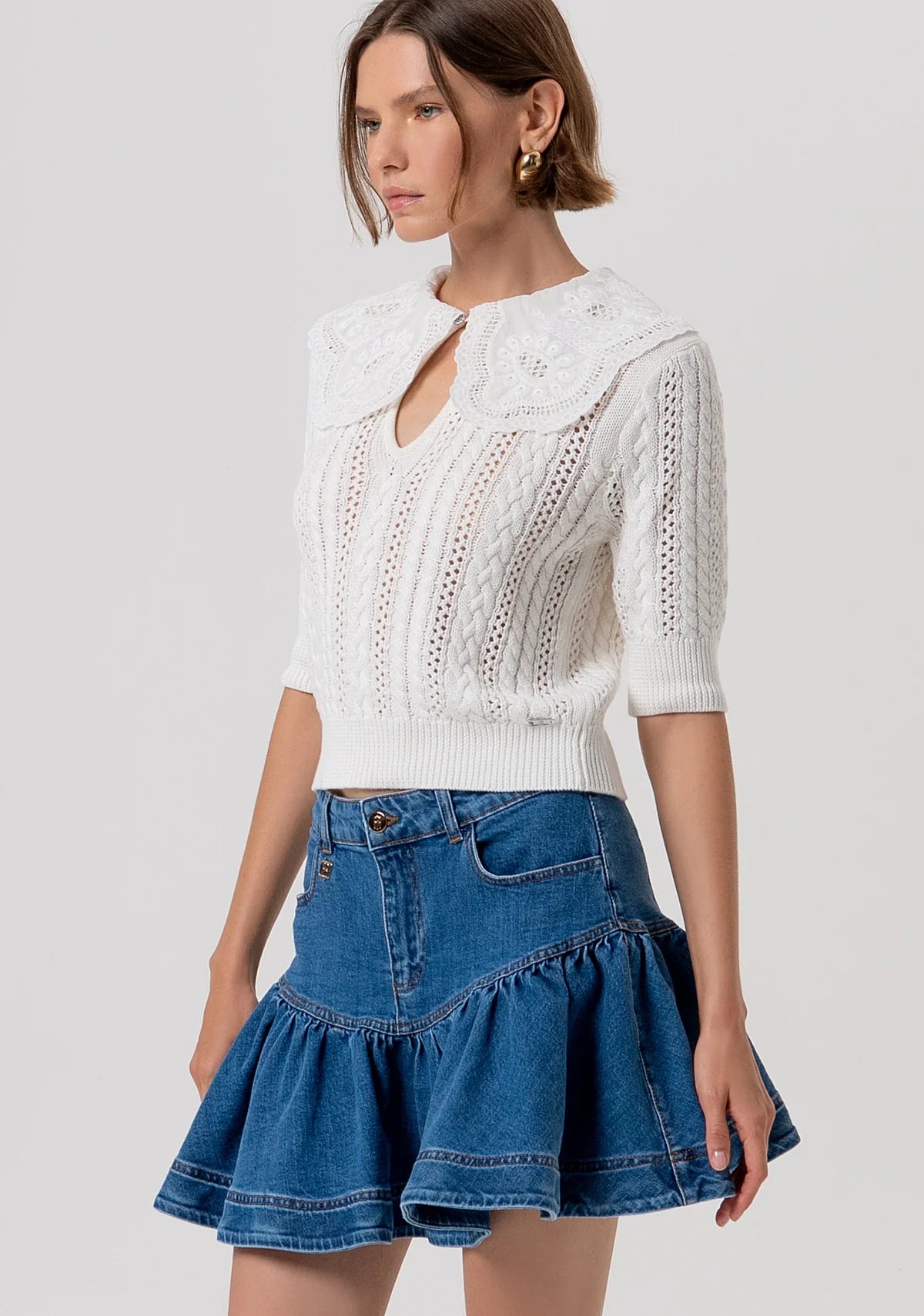 Polo gola renda FRACOMINA