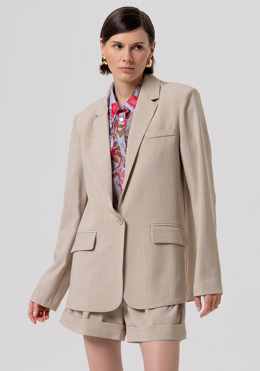 Blazer oversized abotoamento simples FRACOMINA