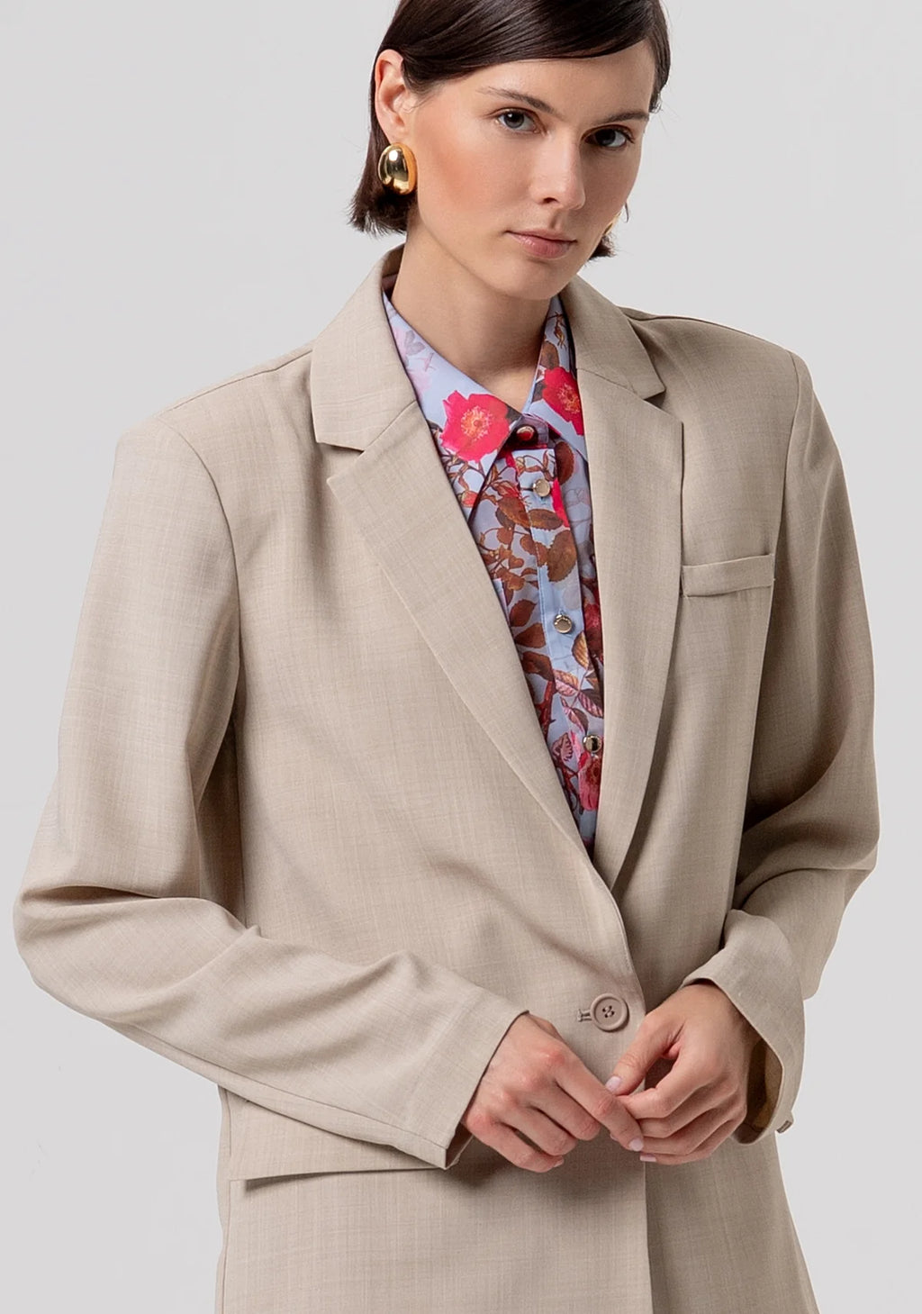 Blazer oversized abotoamento simples FRACOMINA