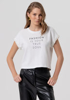 T-shirt com aplicações nas mangas FRACOMINA