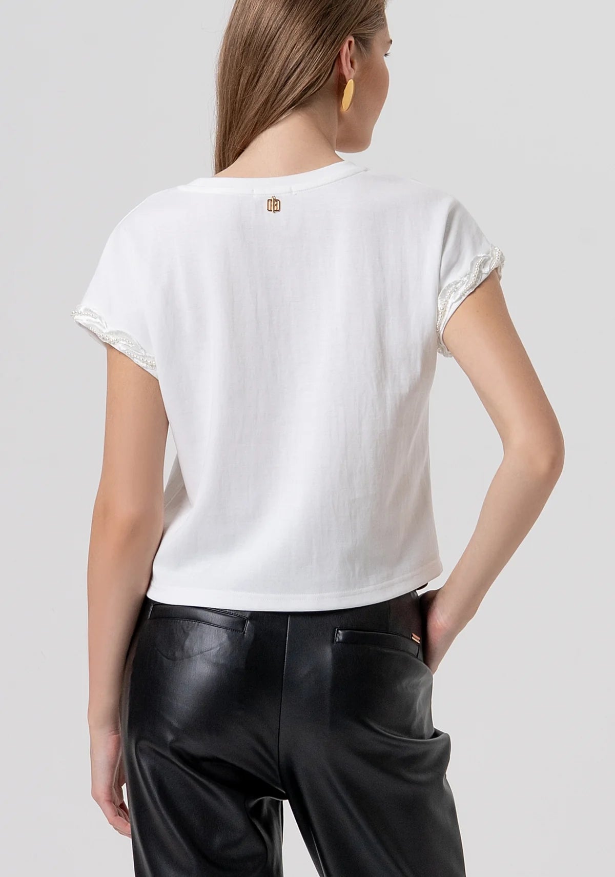 T-shirt com aplicações nas mangas FRACOMINA