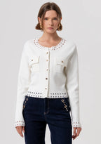 Cardigan com detalhes em renda FRACOMINA