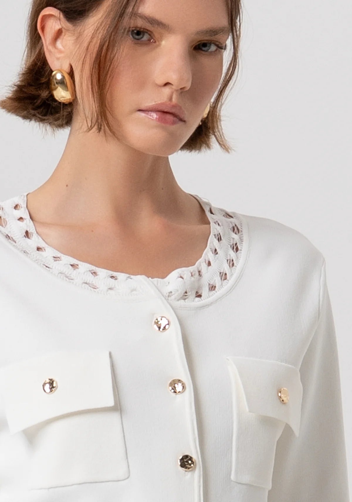 Cardigan com detalhes em renda FRACOMINA