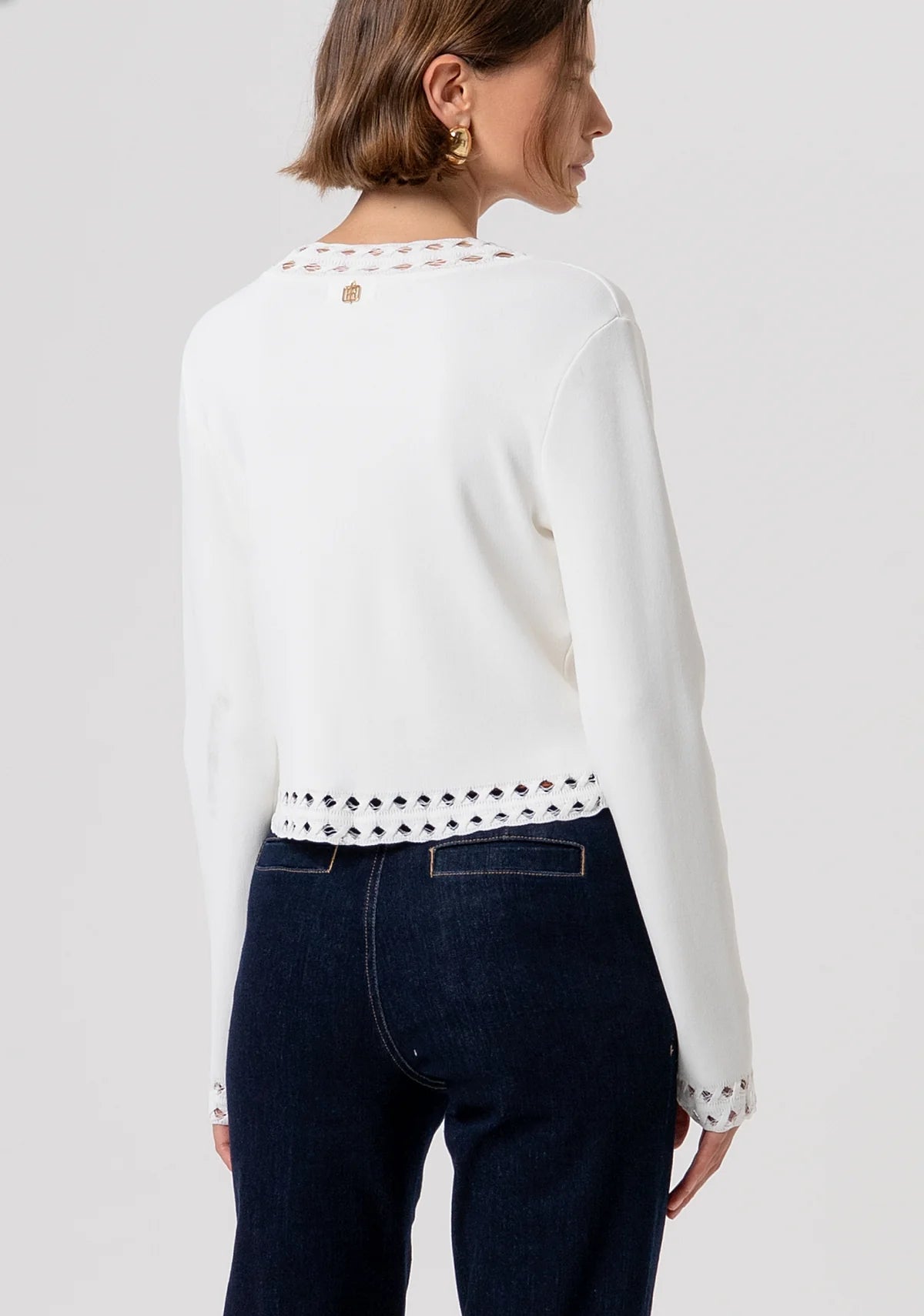 Cardigan com detalhes em renda FRACOMINA