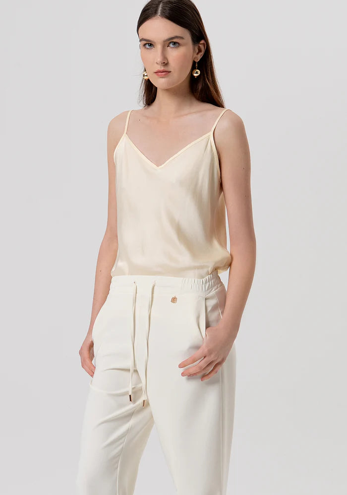 Calça regular cintura ajustável por cordão FRACOMINA