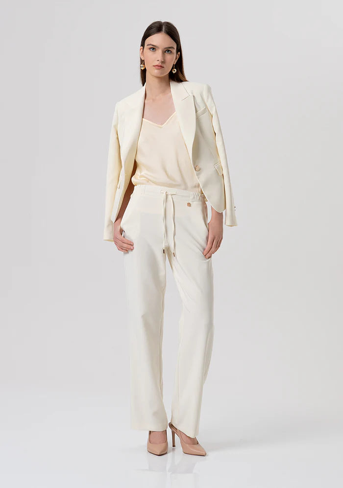 Calça regular cintura ajustável por cordão FRACOMINA