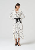 Vestido midi com estampa floral Fracomina