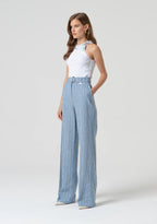 Calça palazzo listradas FRACOMINA