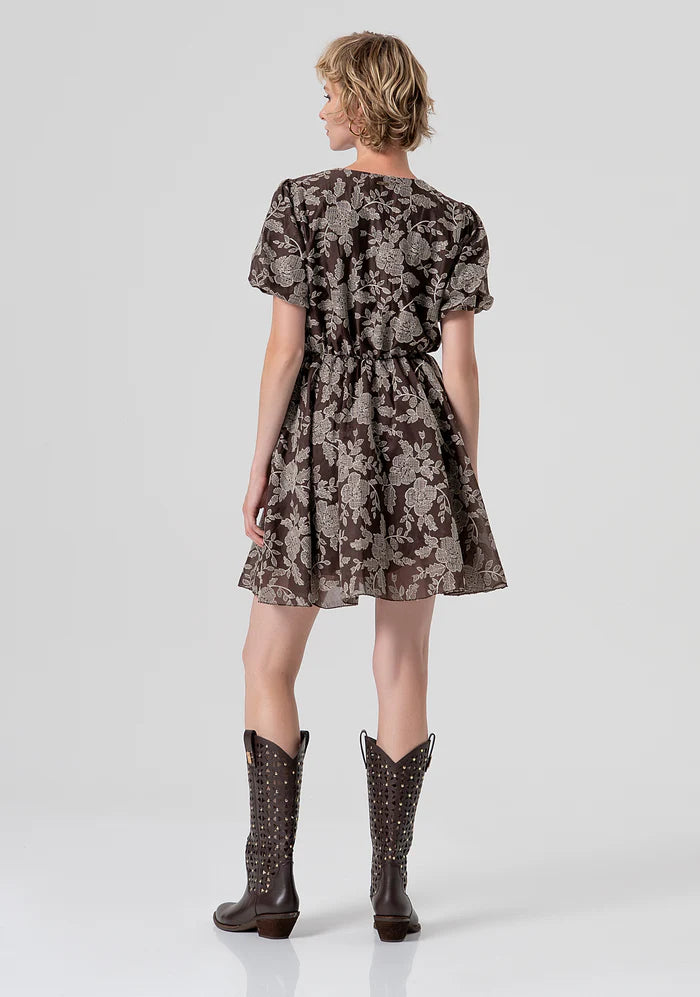 Vestido curto com estampa floral Fracomina