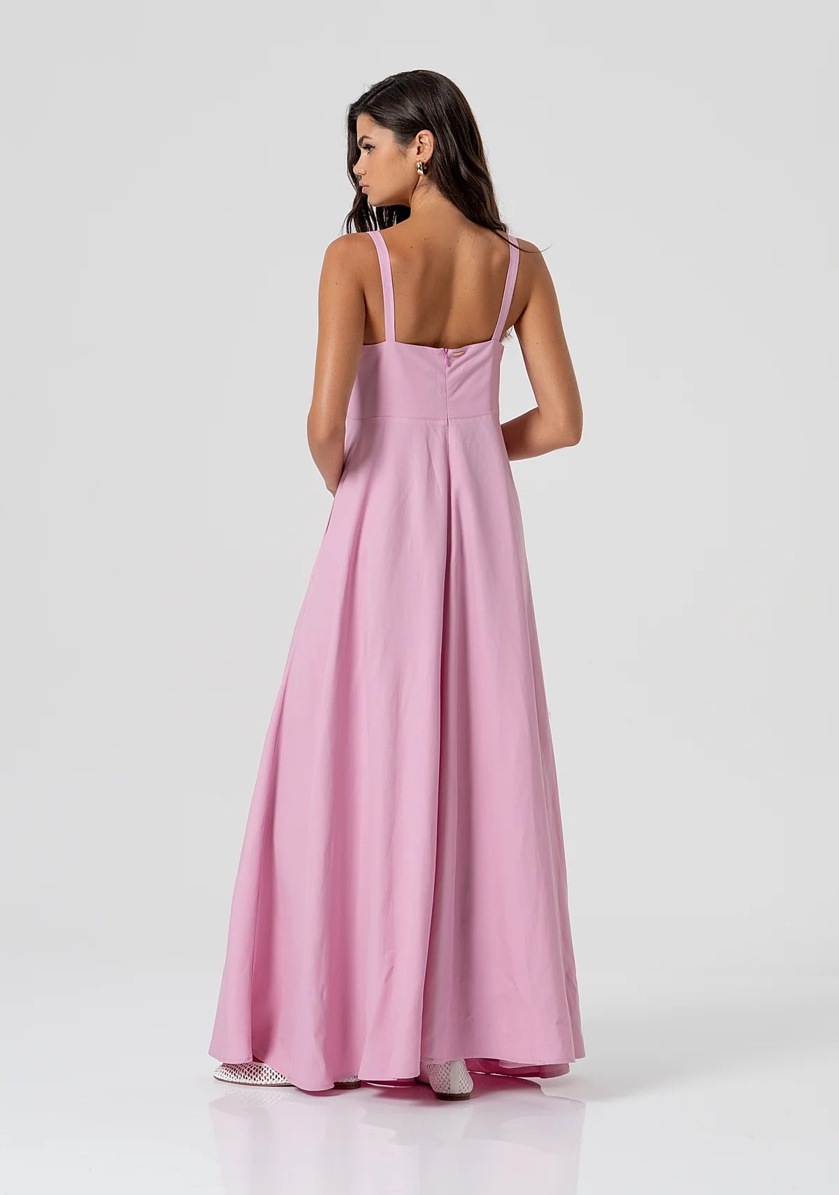 Vestido longo com detalhe do logo nas alças FRACOMINA