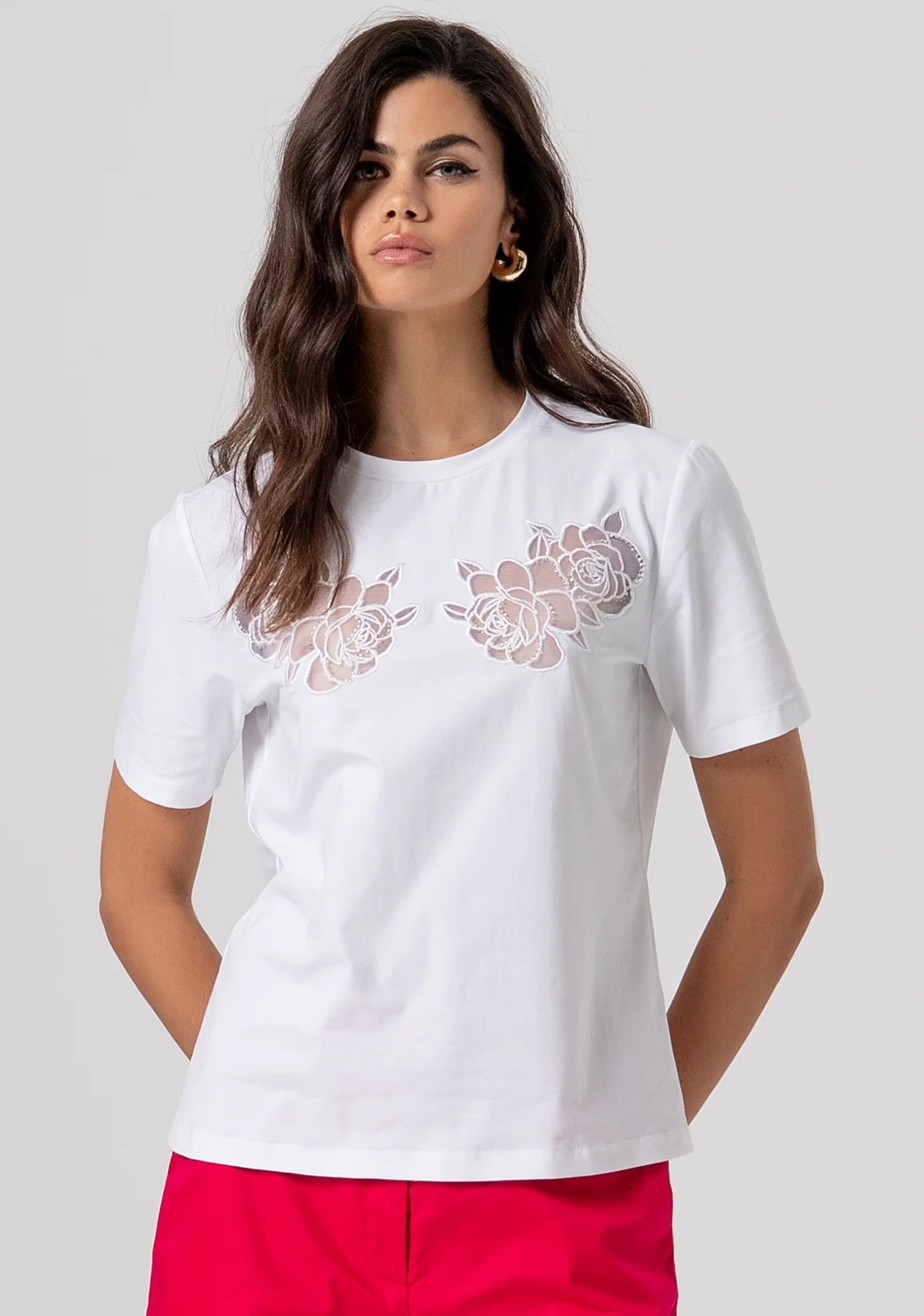 T-shirt com bordado Fracomina