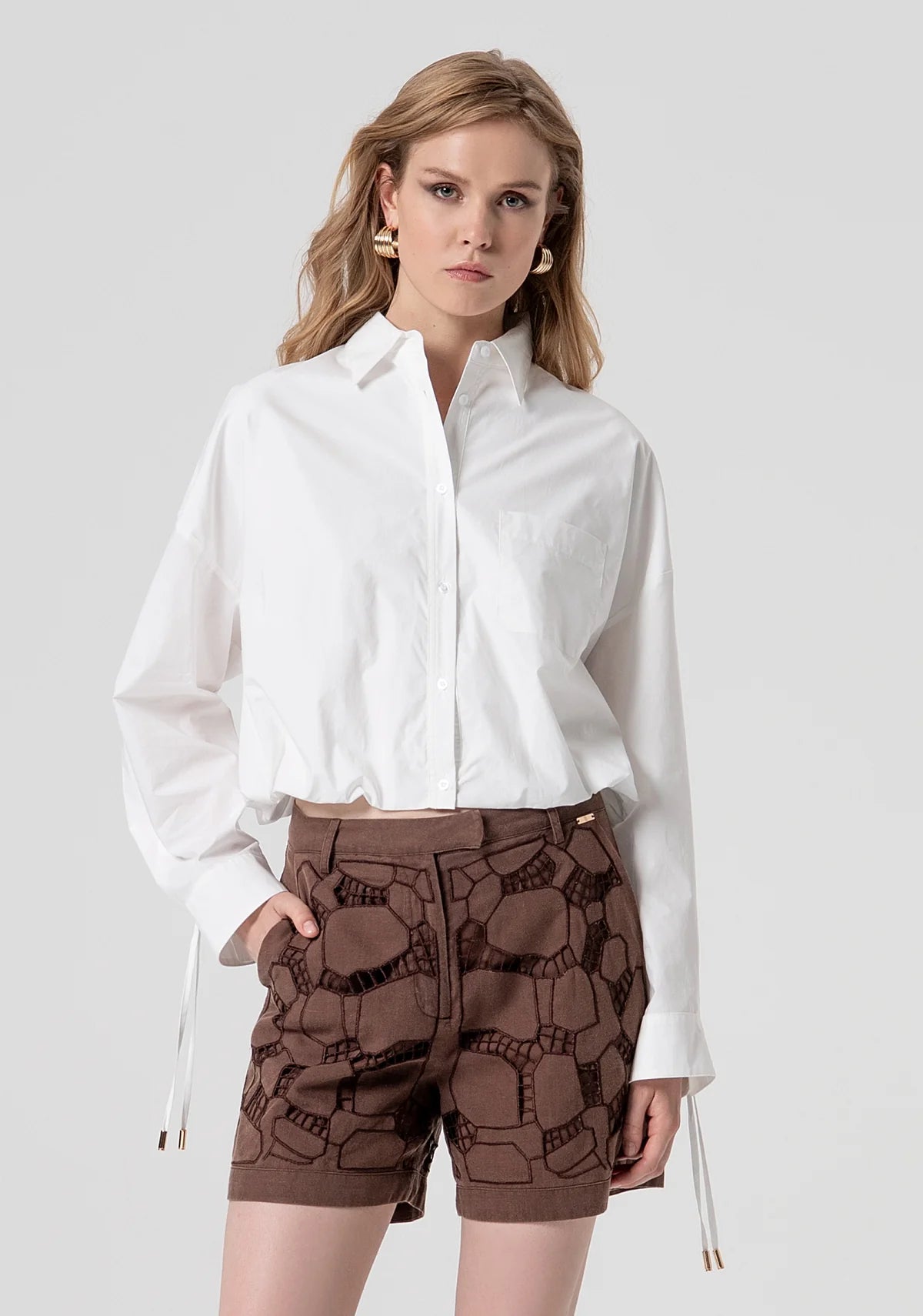 Camisa curta em algodão FRACOMINA