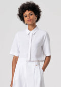 Blusa cropped com strass FRACOMINA