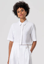 Blusa cropped com strass FRACOMINA