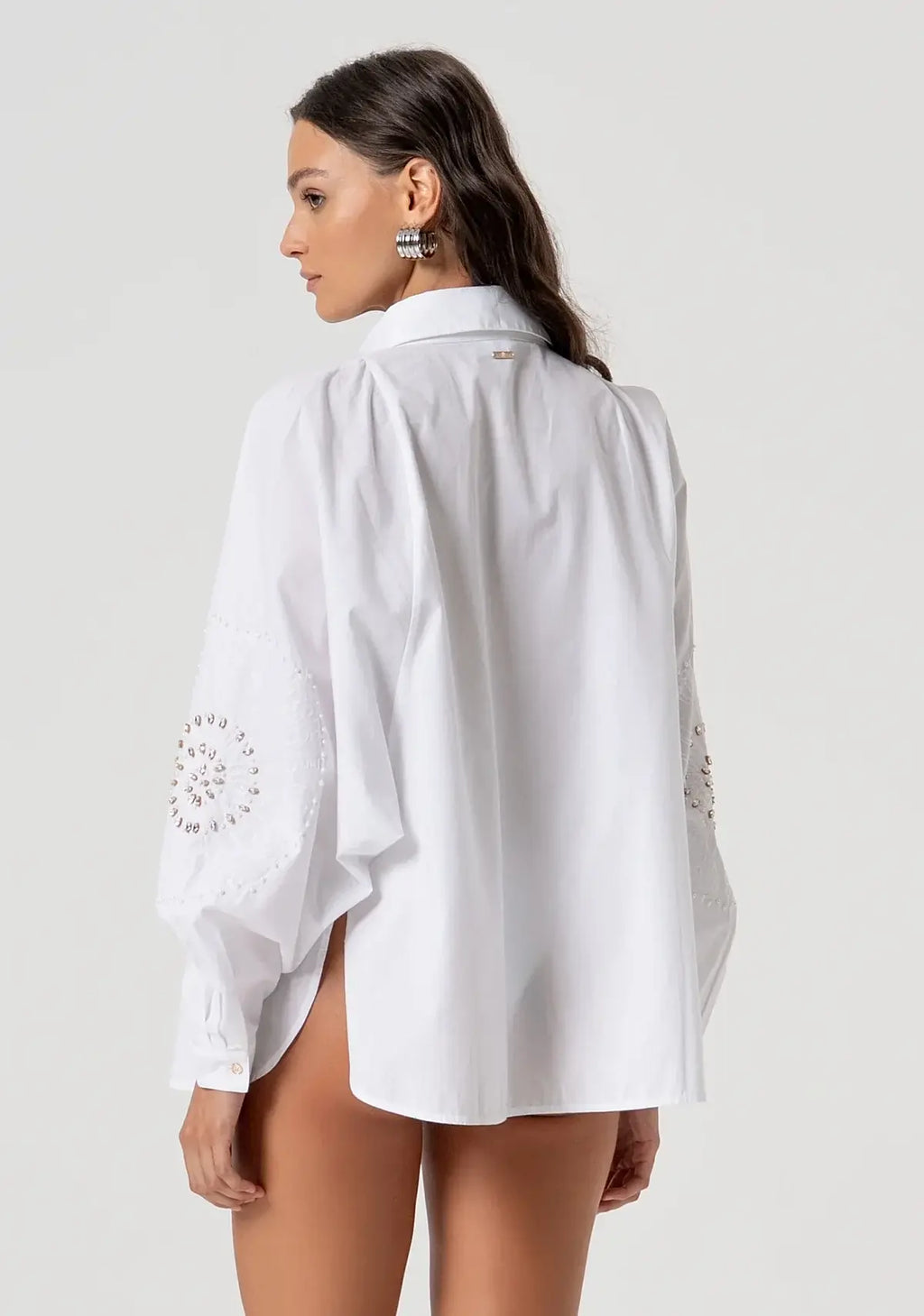 Camisa oversized com pedras brilhantes FRACOMINA