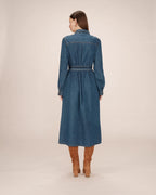 Vestido longo estilo camisa shanie Grace & Mila