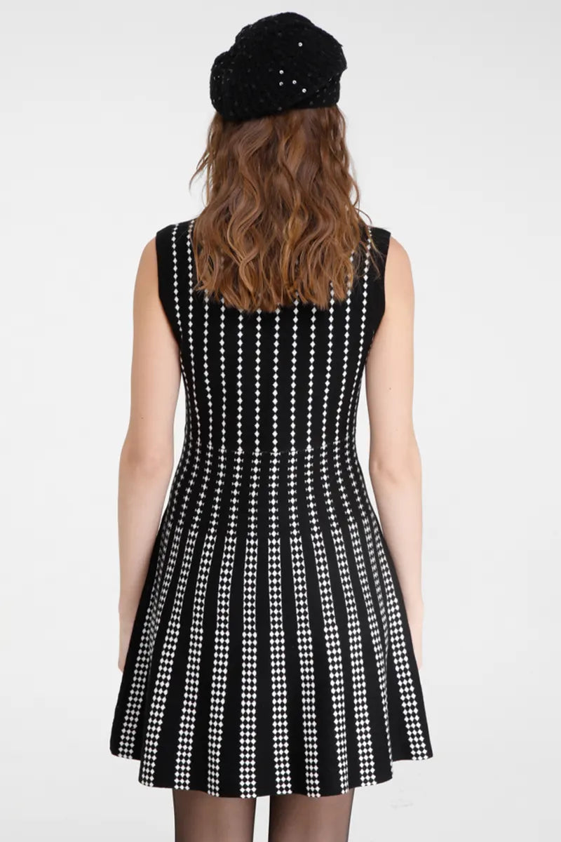 Vestido de malha com estampa geométrica GOA GOA