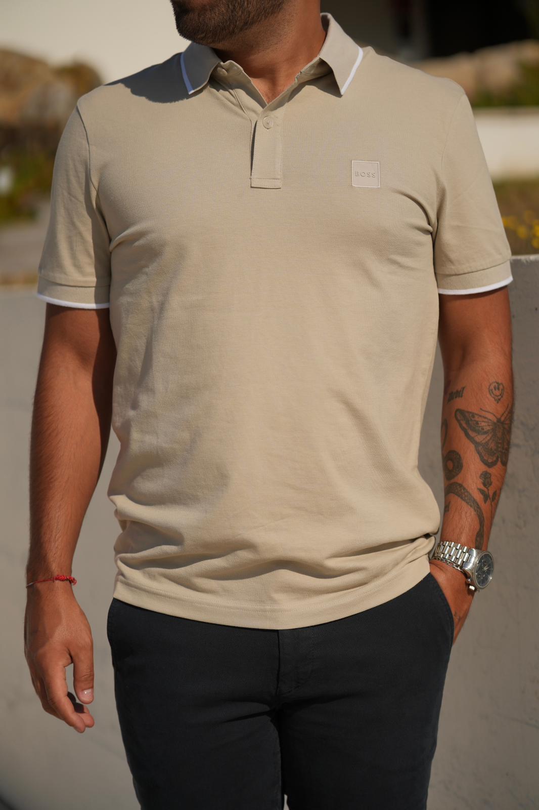 Polo BOSS em algodão piqué
