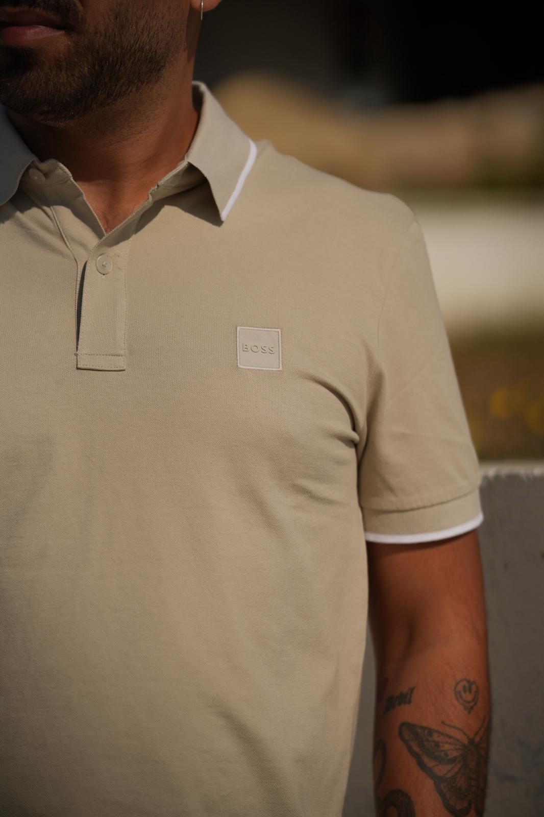 Polo BOSS em algodão piqué