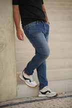 Sapatilhas BOSS Retro Runner em Pele e Camurça