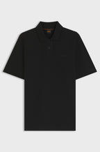 Polo Phoenix preto para homem BOSS, confecionado em algodão mercerizado com tecido piqué premium, manga curta, gola clássica e acabamento de elevada qualidade.