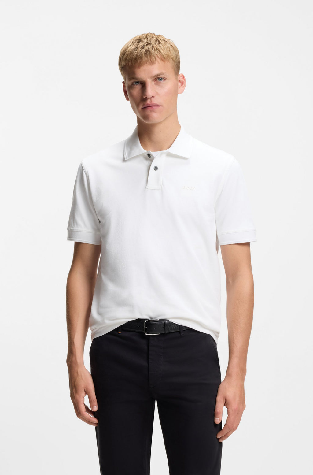 Polo Algodão Piqué com Logotipo Estampado BOSS - modelo 