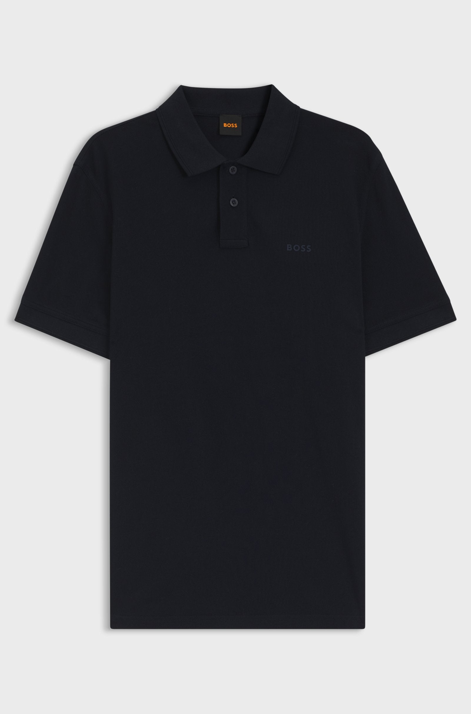 Polo Algodão Piqué com Logotipo Estampado BOSS - fundo branco