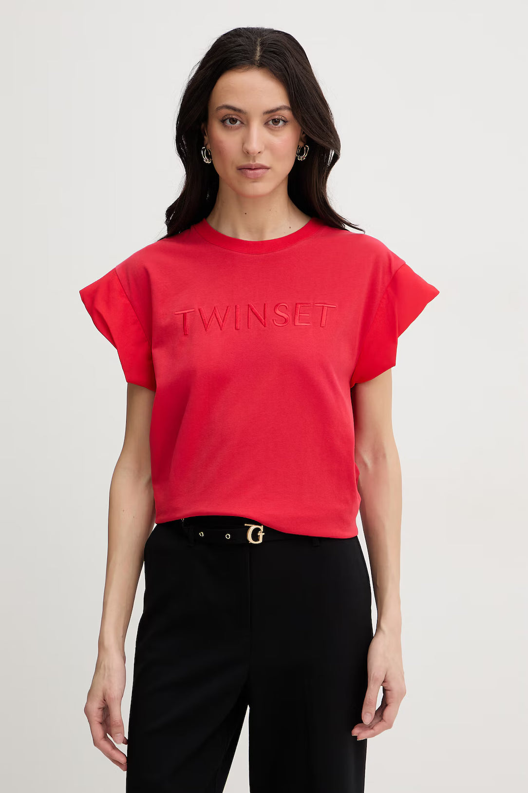 T-shirt logotipo bordado TWINSET
