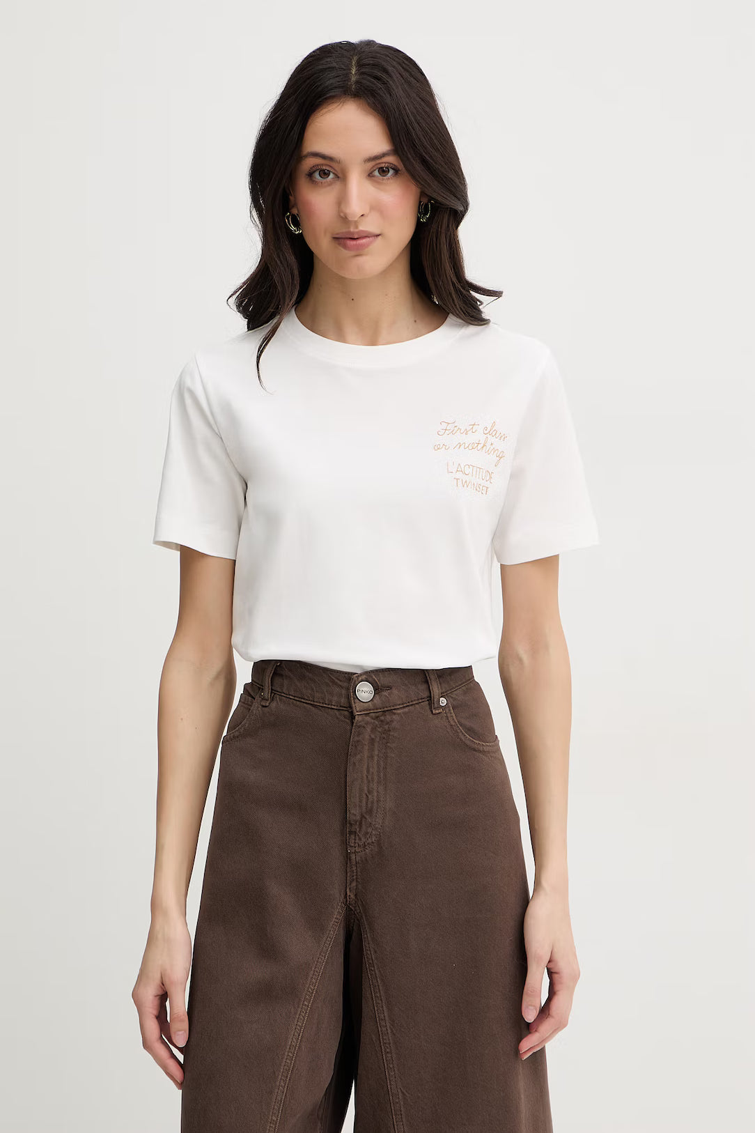 T-shirt bordado minimalista TWINSET