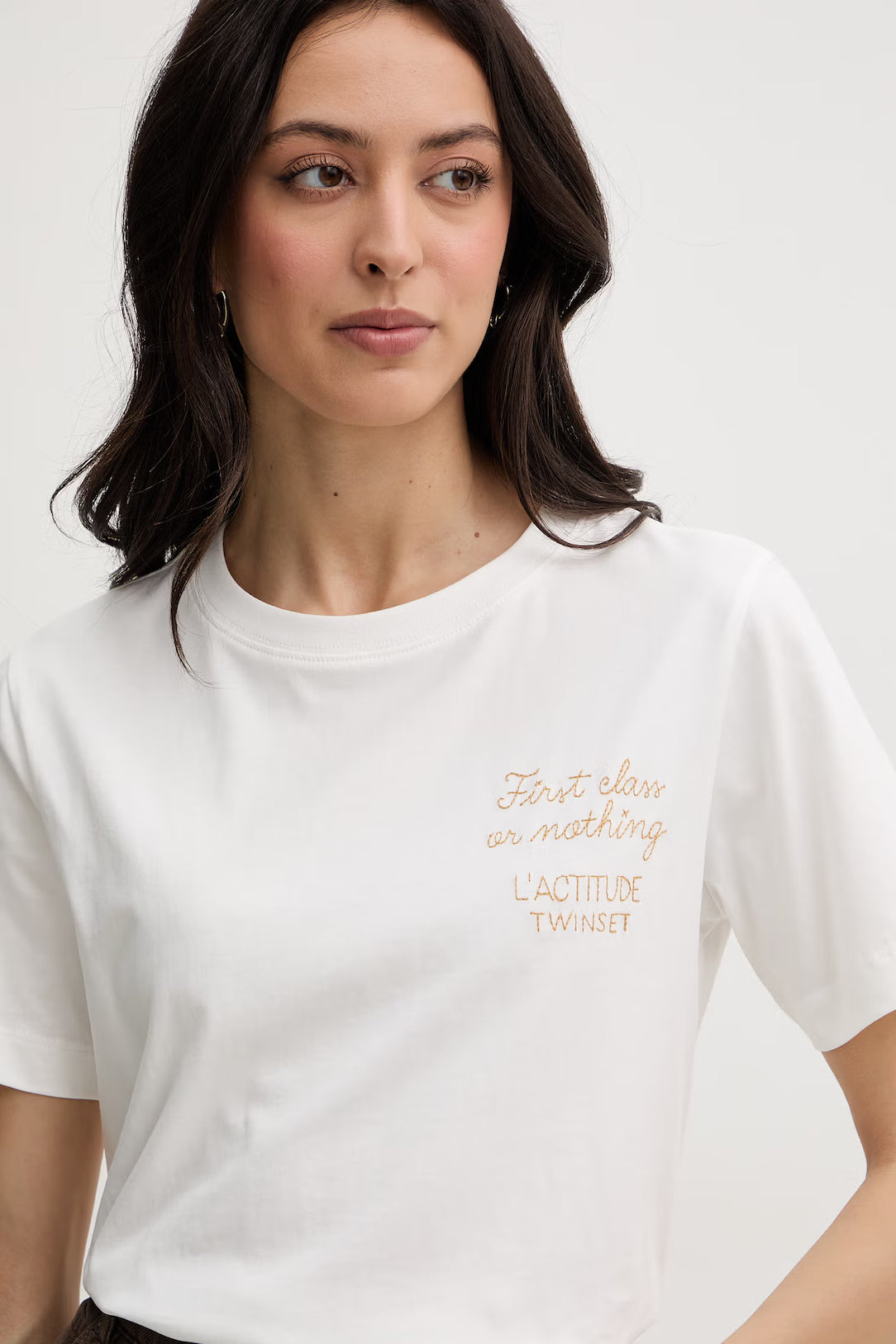T-shirt bordado minimalista TWINSET
