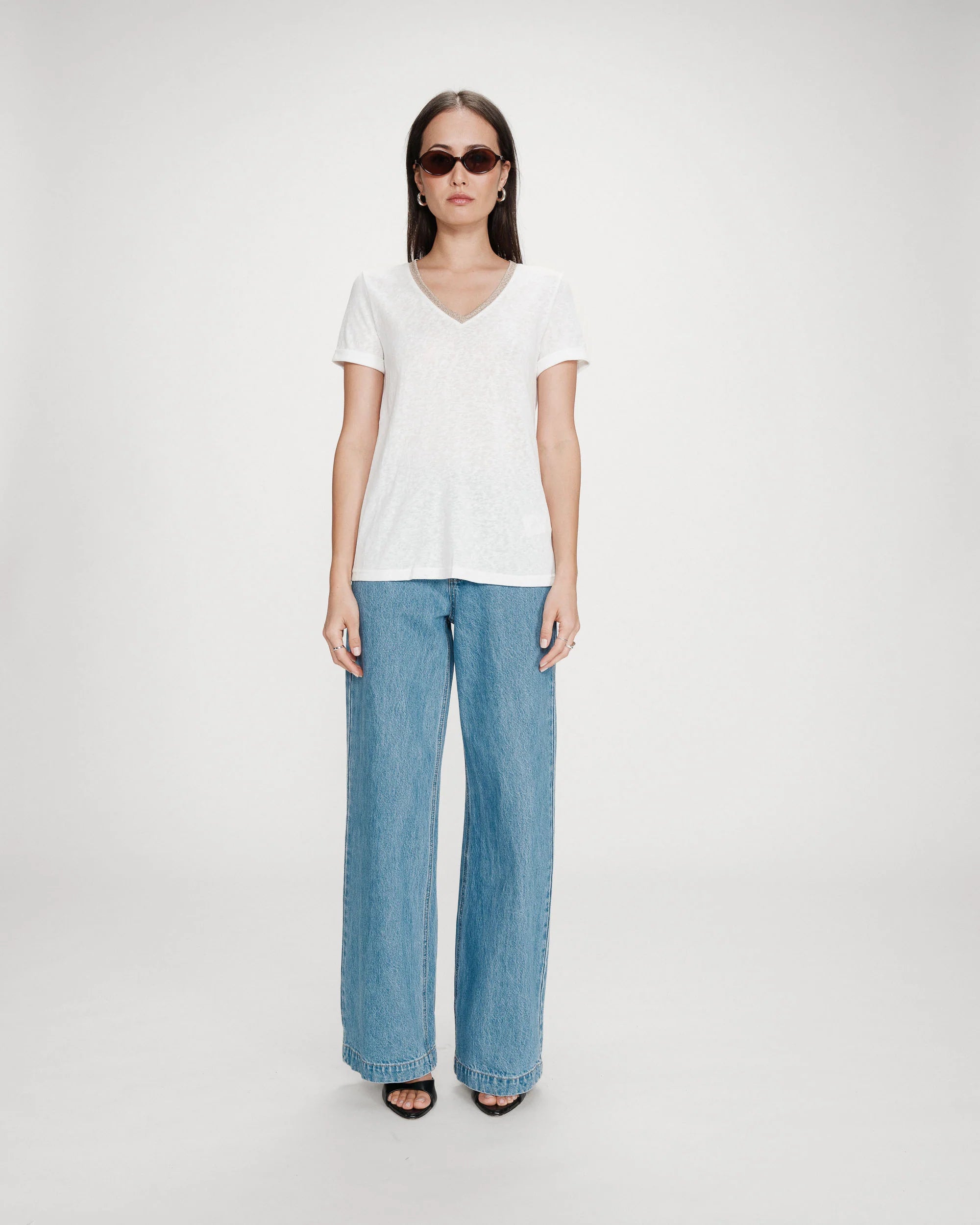 T-shirt "VASCO" com decote em V GRACE & MILA