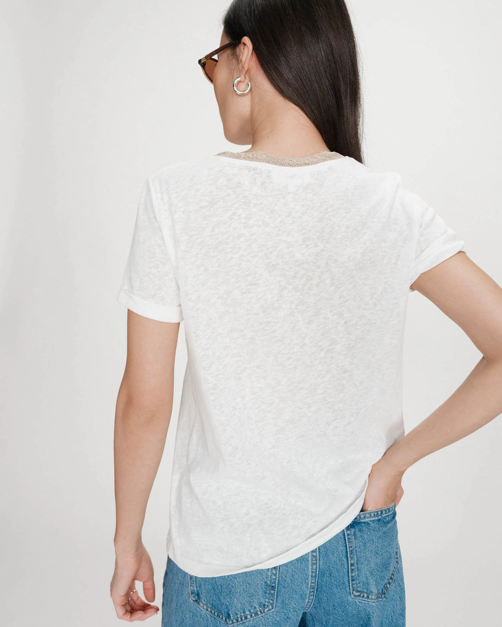 T-shirt "VASCO" com decote em V GRACE & MILA