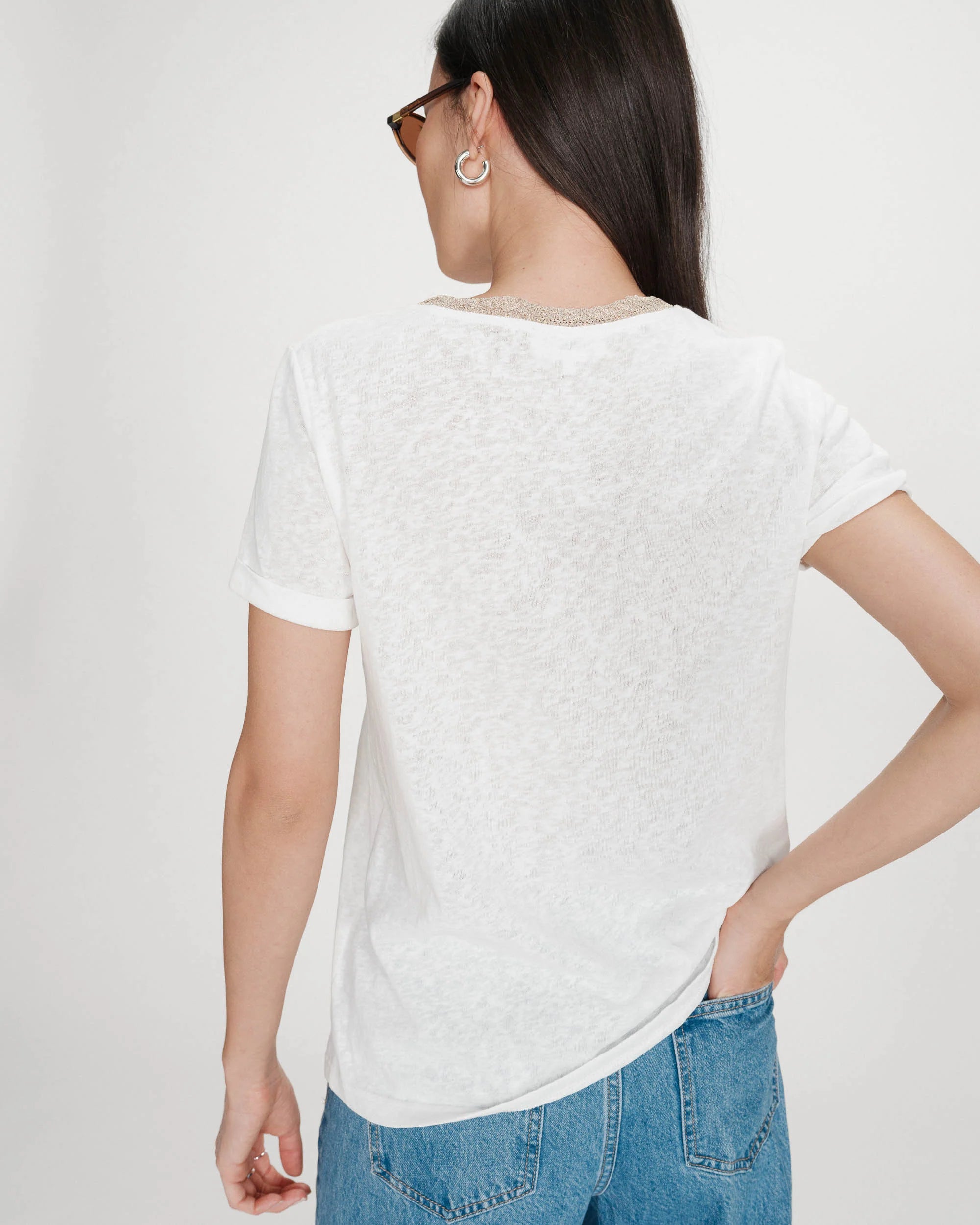 T-shirt "VASCO" com decote em V GRACE & MILA