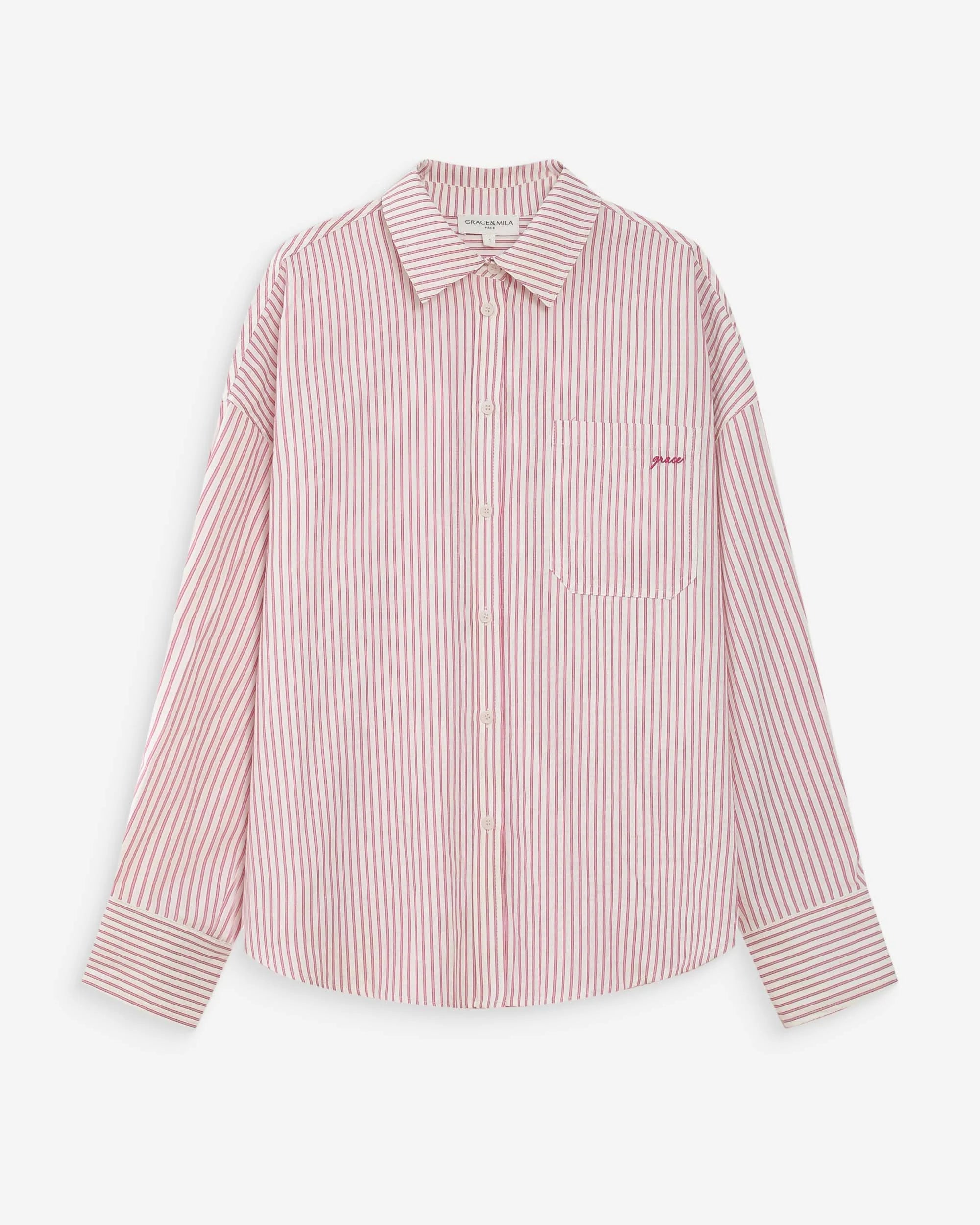 Camisa oversized listrada "VIPERA" GRACE & MILA