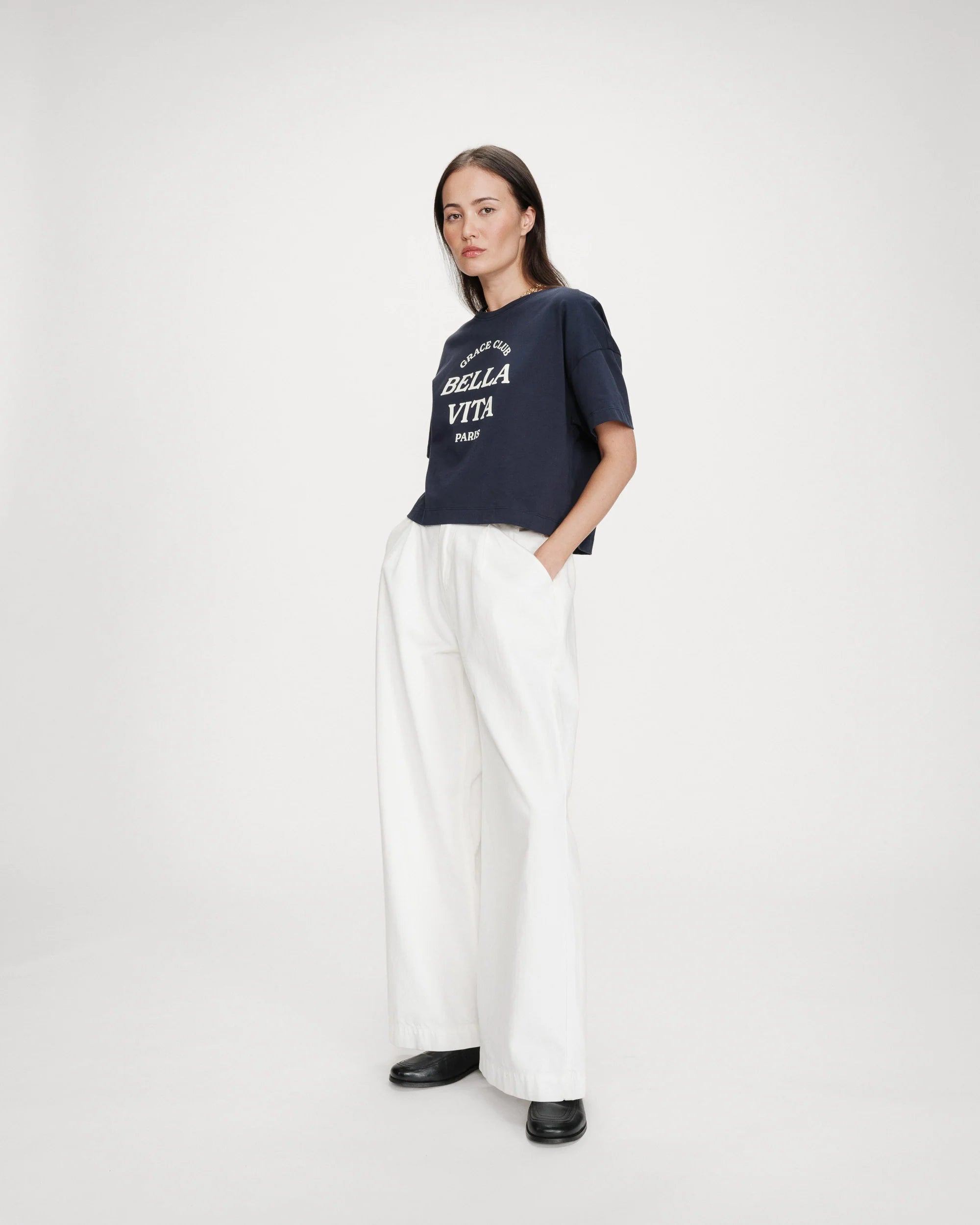 T-shirt cropped "VOSS" GRACE & MILA