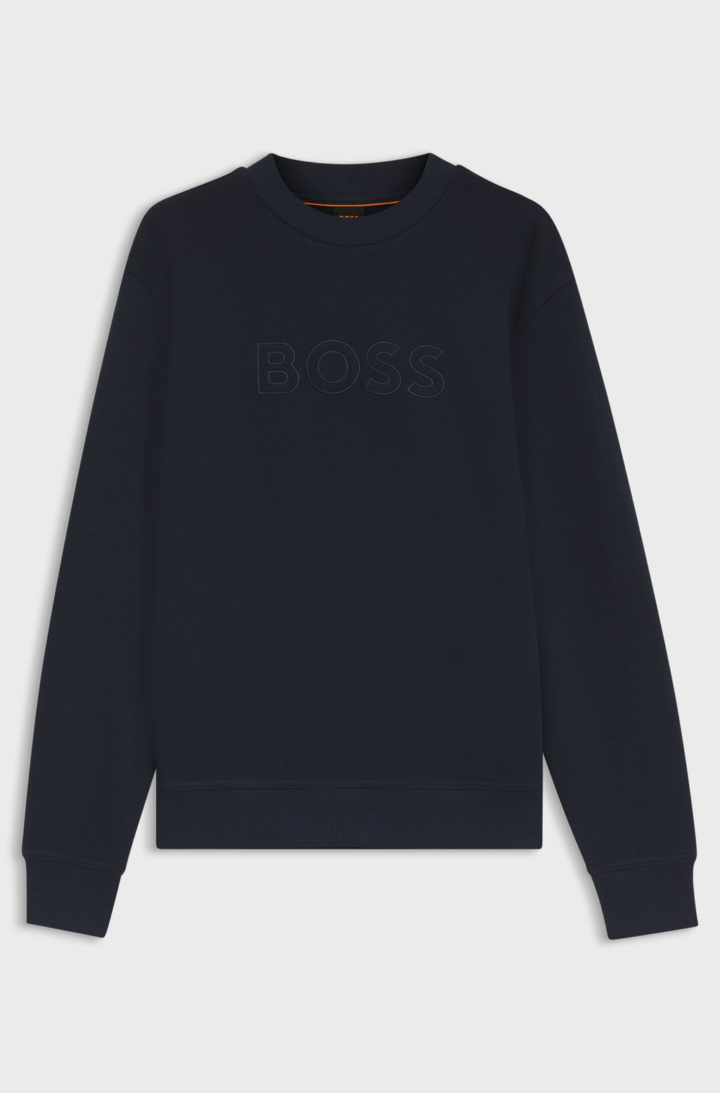Sweatshirt BOSS azul-marinho para homem com logótipo bordado em relevo, corte relaxed fit e acabamento premium. 