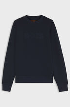 Sweatshirt BOSS azul-marinho para homem com logótipo bordado em relevo, corte relaxed fit e acabamento premium. 
