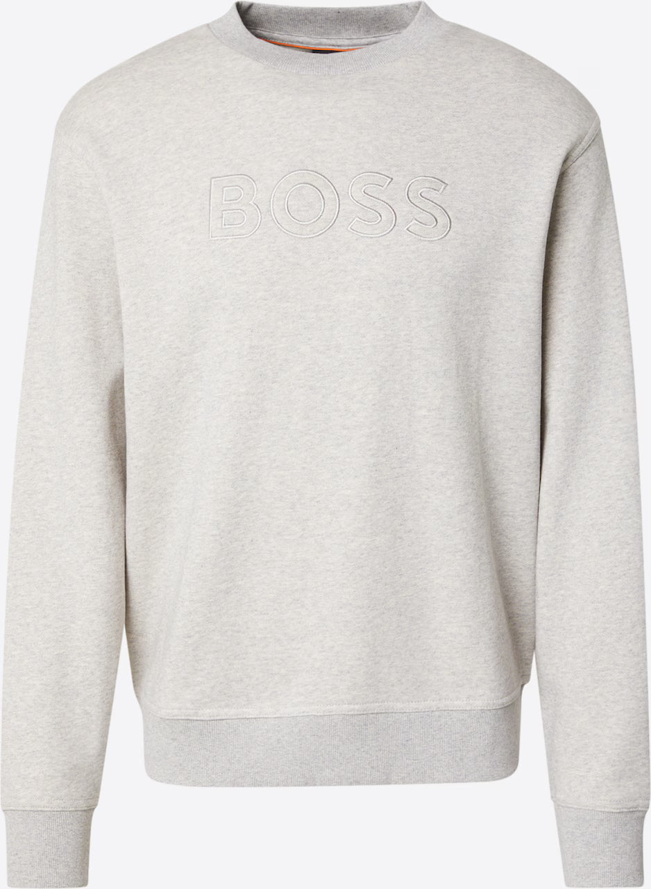 Sweatshirt BOSS cinzento para homem com logótipo bordado em relevo, corte relaxed fit e acabamento premium. 