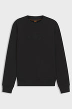 Sweatshirt BOSS preto para homem com logótipo bordado em relevo, corte relaxed fit e acabamento premium. 