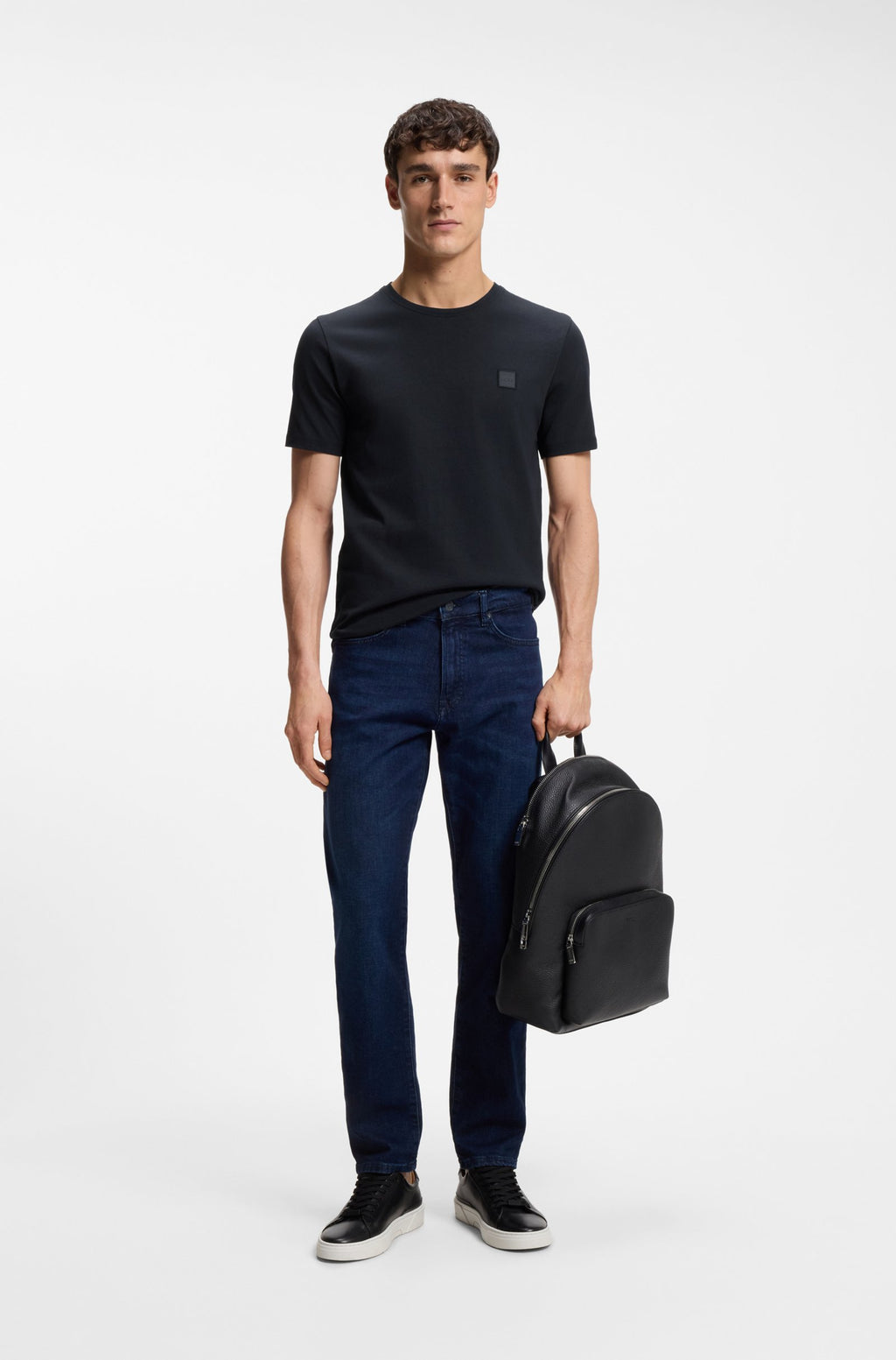 T-shirt logótipo tonal BOSS - preto 
