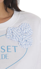 T-shirt com aplicação de flor TWINSET ACTITUDE