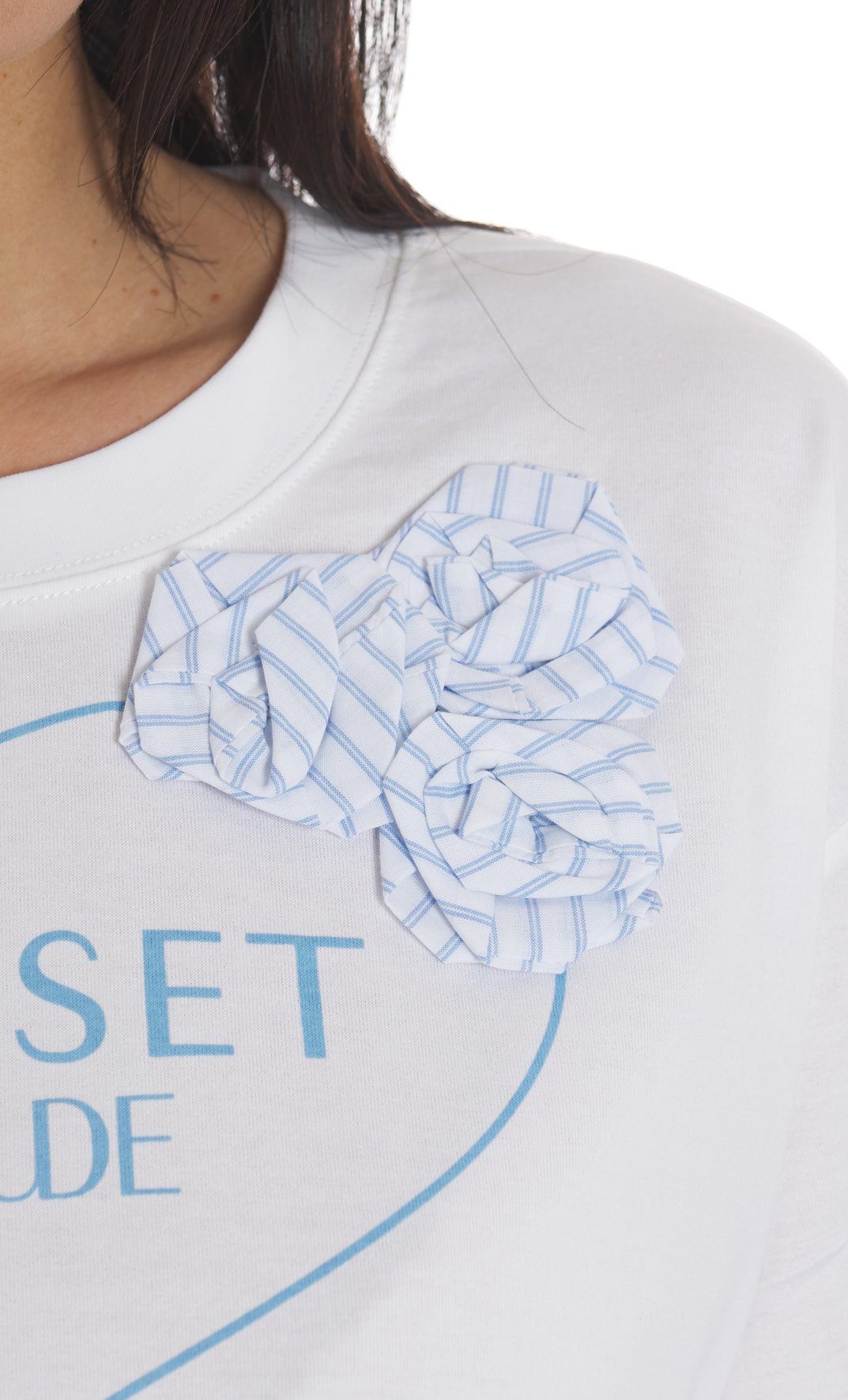 T-shirt com aplicação de flor TWINSET ACTITUDE