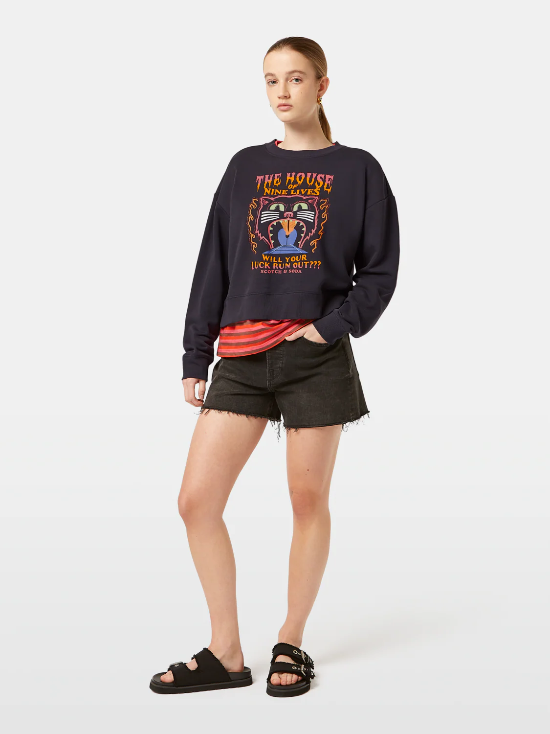 Sweatshirt com estampa e aplicações brilhantes SCOTCH&SODA