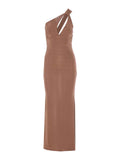 Vestido Comprido Halter com Abertura Frontal ELEH