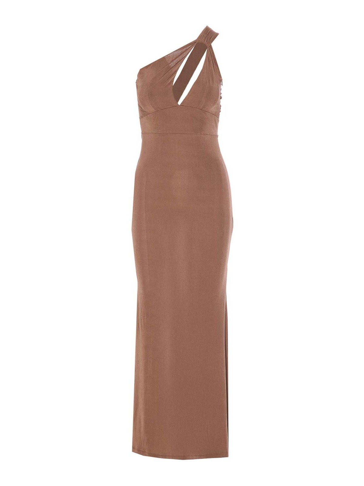 Vestido Comprido Halter com Abertura Frontal ELEH