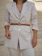Blazer de corte regular com cinto a combinar Fracomina