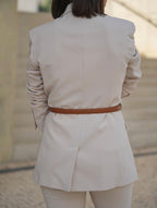 Blazer de corte regular com cinto a combinar Fracomina